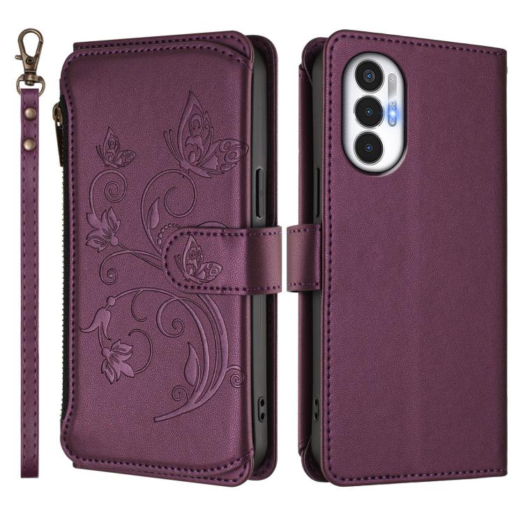 For Tecno Pova 3 Butterfly Love Flower Multi-card Zipper Wallet Leather Phone Case