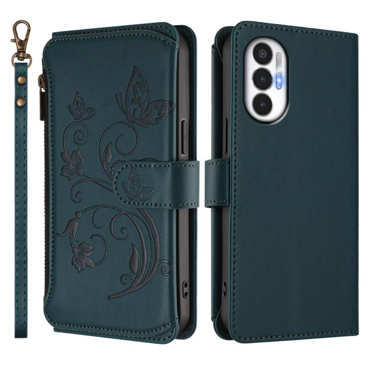 For Tecno Pova 3 Butterfly Love Flower Multi-card Zipper Wallet Leather Phone Case