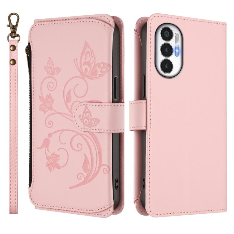 For Tecno Pova 3 Butterfly Love Flower Multi-card Zipper Wallet Leather Phone Case