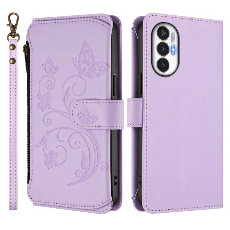 For Tecno Pova 3 Butterfly Love Flower Multi-card Zipper Wallet Leather Phone Case