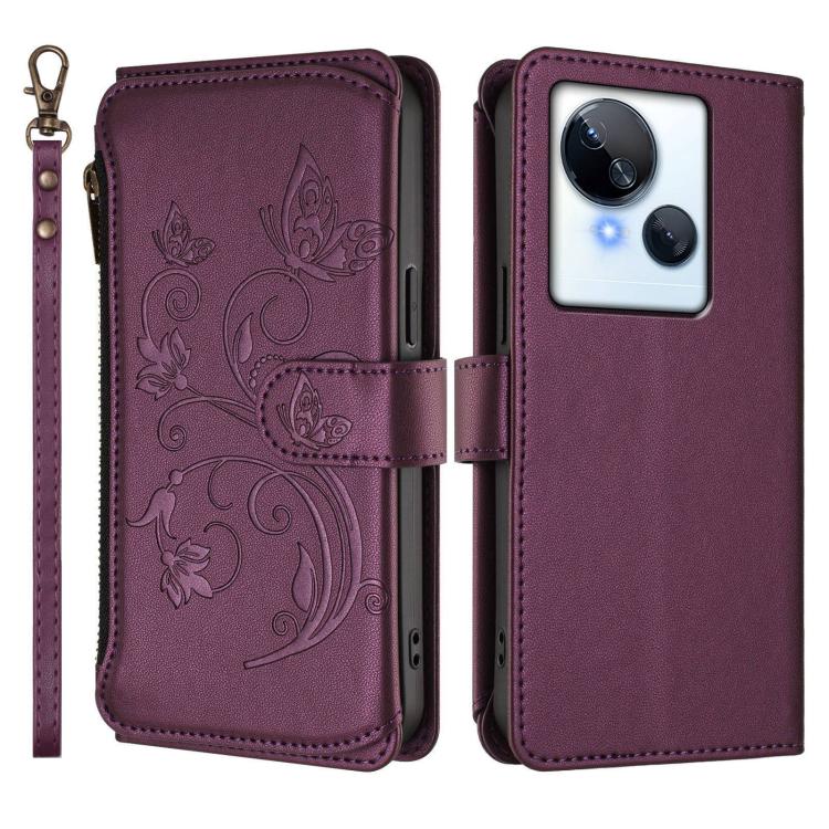For Tecno Spark 10 5G Butterfly Love Flower Multi-card Zipper Wallet Leather Phone Case