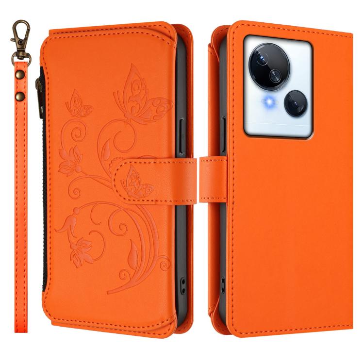 For Tecno Spark 10 5G Butterfly Love Flower Multi-card Zipper Wallet Leather Phone Case