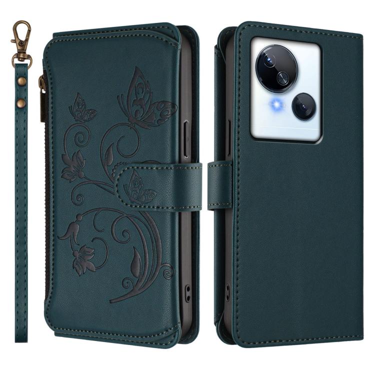 For Tecno Spark 10 5G Butterfly Love Flower Multi-card Zipper Wallet Leather Phone Case