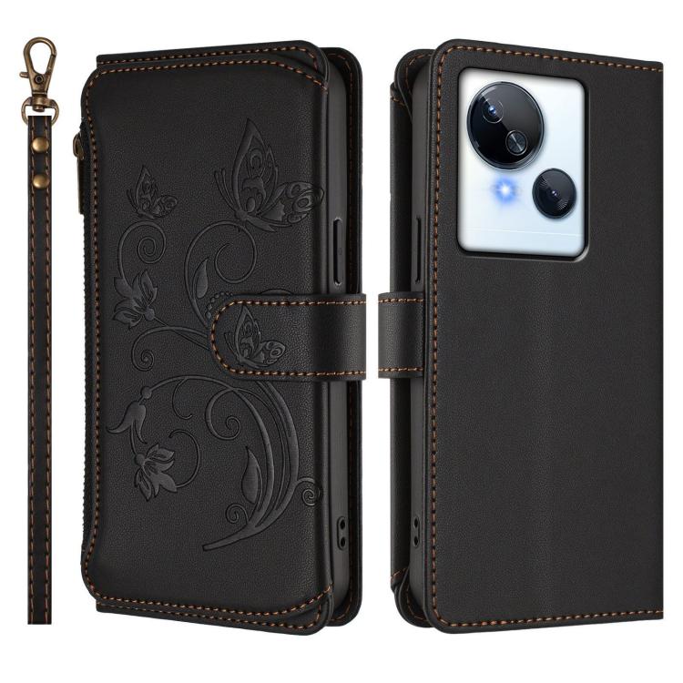 For Tecno Spark 10 5G Butterfly Love Flower Multi-card Zipper Wallet Leather Phone Case