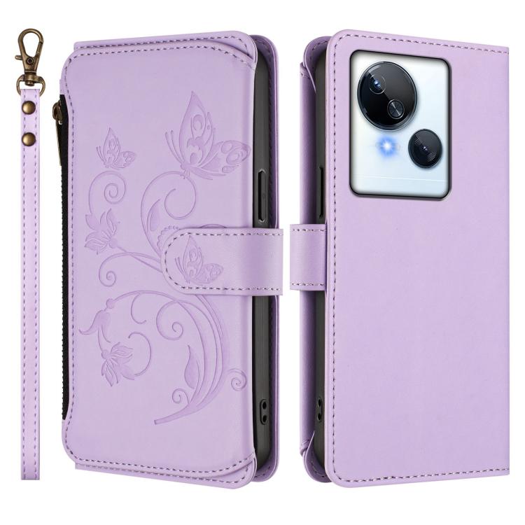 For Tecno Spark 10 5G Butterfly Love Flower Multi-card Zipper Wallet Leather Phone Case