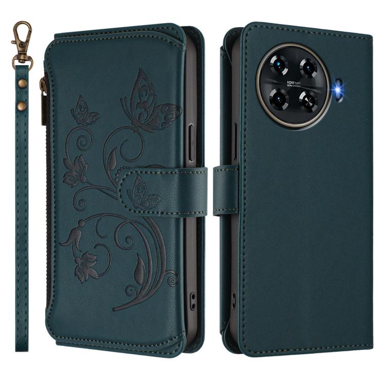 For Tecno Spark 20 Pro+ 4G Butterfly Love Flower Multi-card Zipper Wallet Leather Phone Case