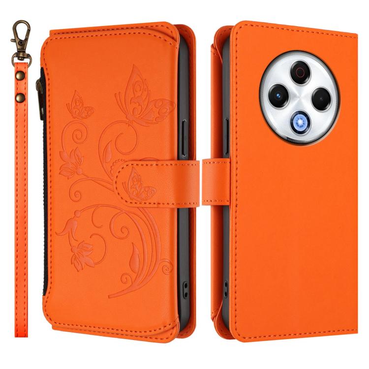 For Tecno Spark 30 4G Butterfly Love Flower Multi-card Zipper Wallet Leather Phone Case