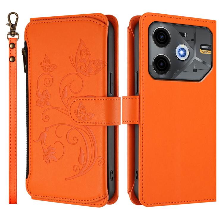 For Tecno Spark 30 5G / Pova 6 Neo 5G Butterfly Love Flower Multi-card Zipper Wallet Leather Phone Case