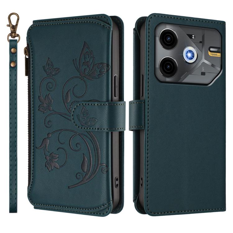 For Tecno Spark 30 5G / Pova 6 Neo 5G Butterfly Love Flower Multi-card Zipper Wallet Leather Phone Case