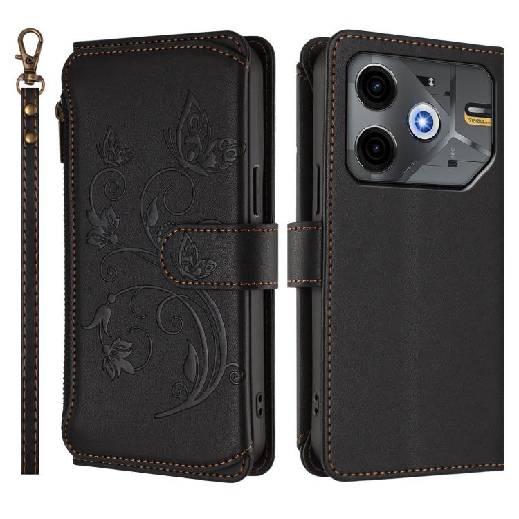 For Tecno Spark 30 5G / Pova 6 Neo 5G Butterfly Love Flower Multi-card Zipper Wallet Leather Phone Case
