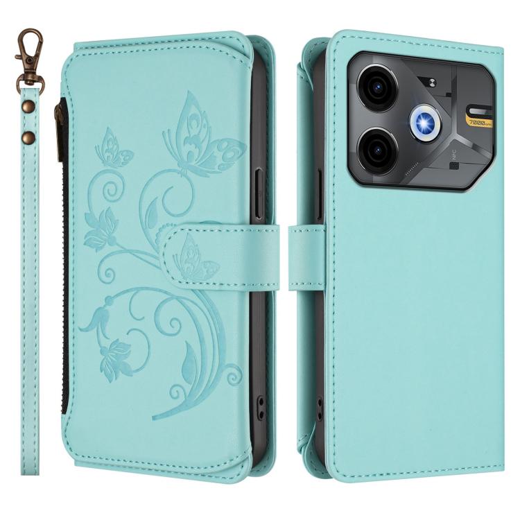 For Tecno Spark 30 5G / Pova 6 Neo 5G Butterfly Love Flower Multi-card Zipper Wallet Leather Phone Case