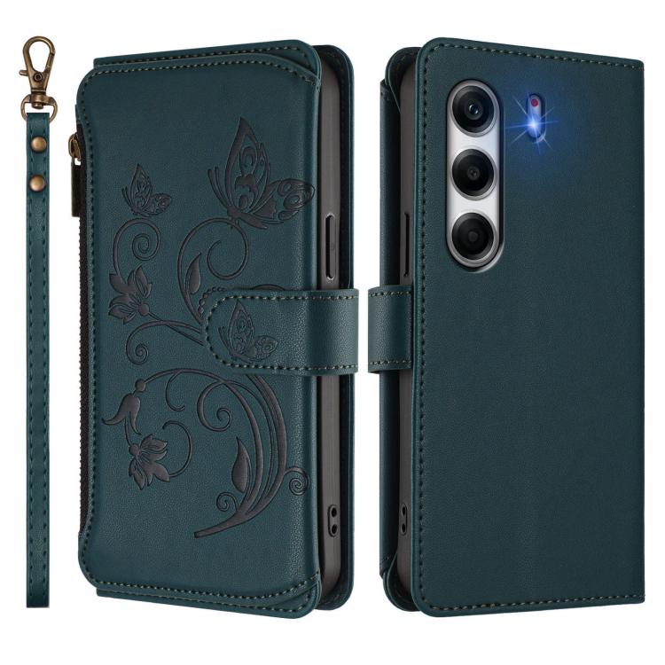 For Tecno Camon 40 Pro 4G Butterfly Love Flower Multi-card Zipper Wallet Leather Phone Case