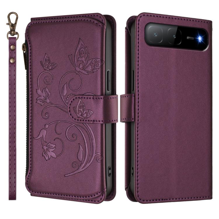 For Tecno Spark GO 5G 2025 / Hot 60i 4G Butterfly Love Flower Multi-card Zipper Wallet Leather Phone Case