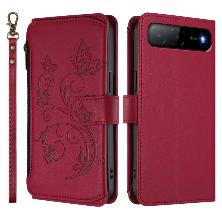 For Tecno Spark GO 5G 2025 / Hot 60i 4G Butterfly Love Flower Multi-card Zipper Wallet Leather Phone Case