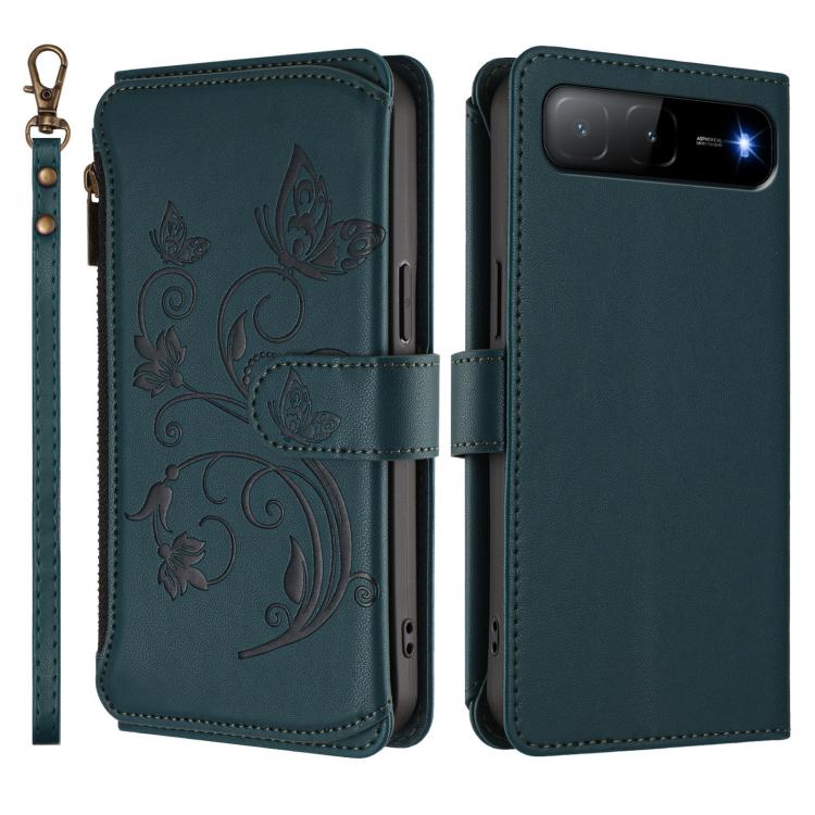 For Tecno Spark GO 5G 2025 / Hot 60i 4G Butterfly Love Flower Multi-card Zipper Wallet Leather Phone Case