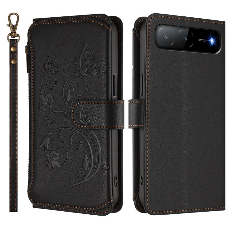 For Tecno Spark GO 5G 2025 / Hot 60i 4G Butterfly Love Flower Multi-card Zipper Wallet Leather Phone Case