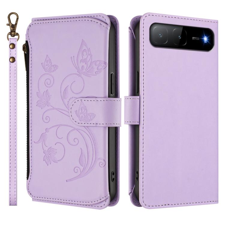 For Tecno Spark GO 5G 2025 / Hot 60i 4G Butterfly Love Flower Multi-card Zipper Wallet Leather Phone Case