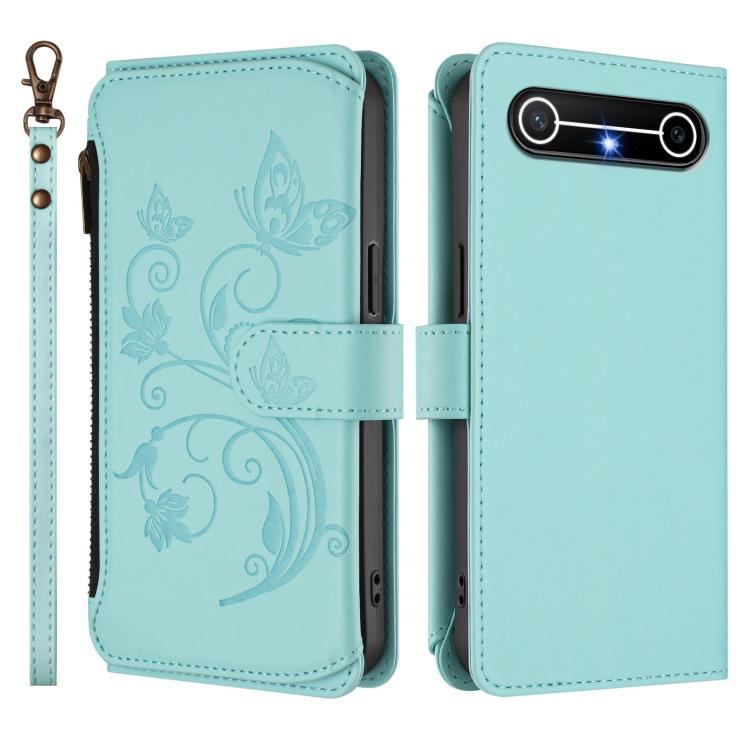 For Tecno Spark Slim 5G Butterfly Love Flower Multi-card Zipper Wallet Leather Phone Case