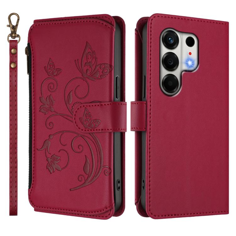 For Tecno Camon 50 4G Butterfly Love Flower Multi-card Zipper Wallet Leather Phone Case