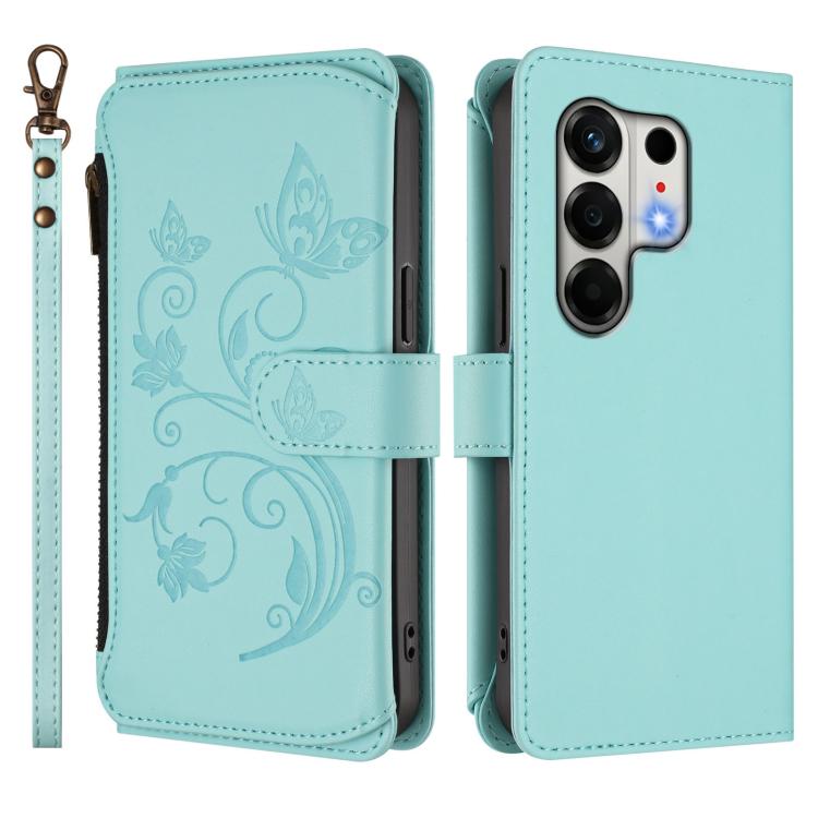 For Tecno Camon 50 4G Butterfly Love Flower Multi-card Zipper Wallet Leather Phone Case
