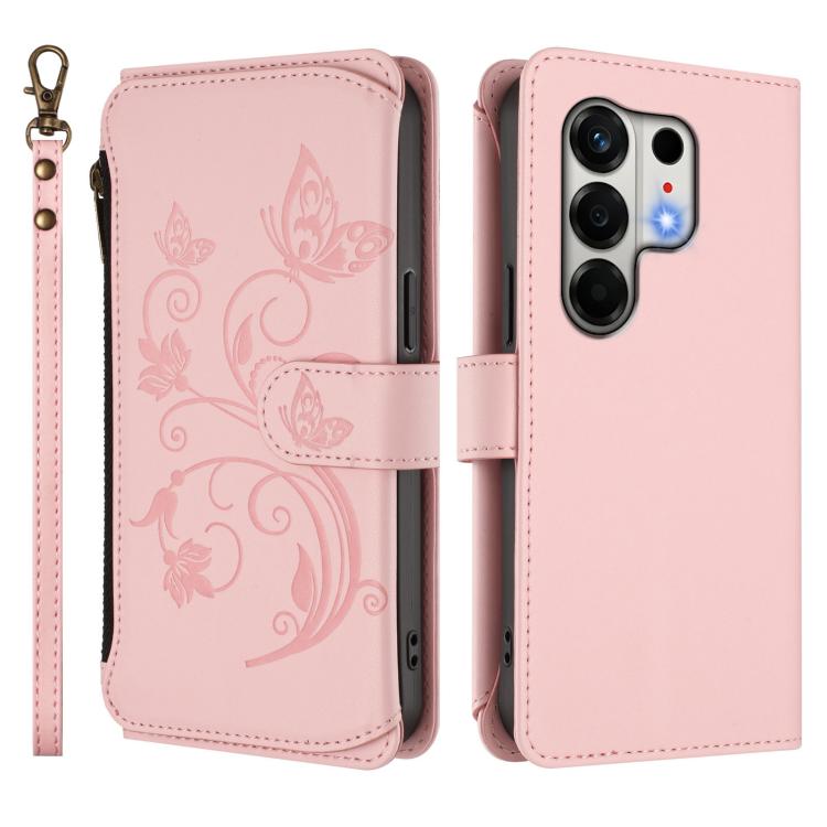 For Tecno Camon 50 4G Butterfly Love Flower Multi-card Zipper Wallet Leather Phone Case