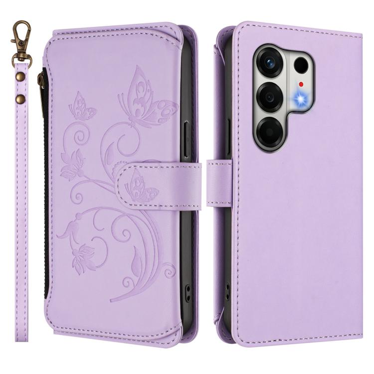 For Tecno Camon 50 4G Butterfly Love Flower Multi-card Zipper Wallet Leather Phone Case