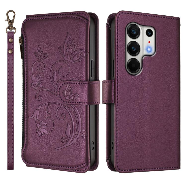 For Tecno Camon 50 Pro 4G Butterfly Love Flower Multi-card Zipper Wallet Leather Phone Case