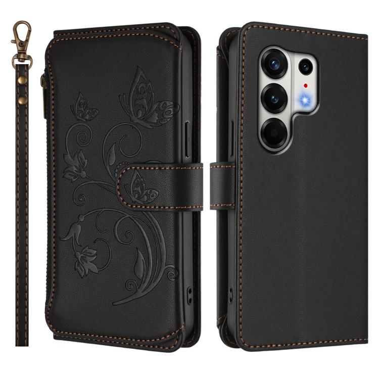 For Tecno Camon 50 Pro 4G Butterfly Love Flower Multi-card Zipper Wallet Leather Phone Case