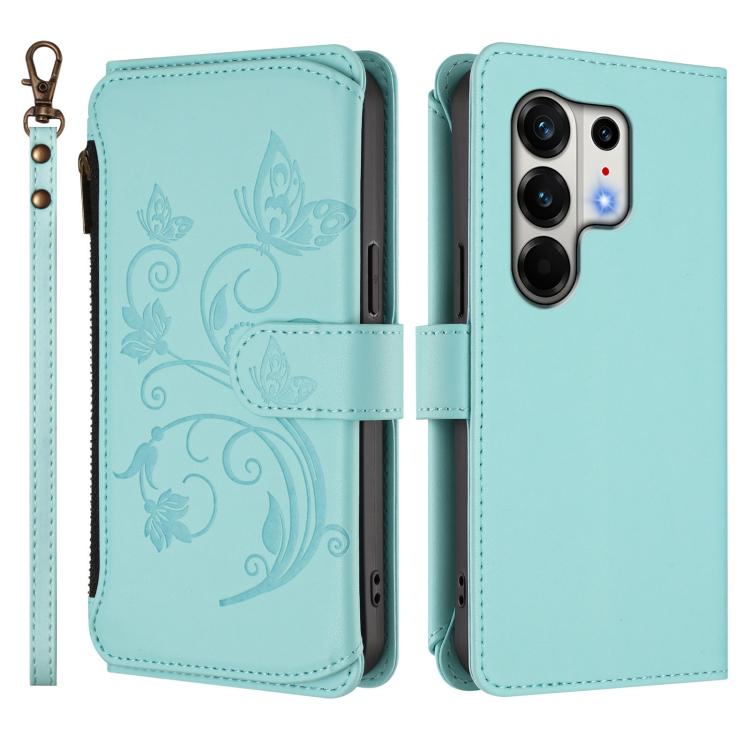 For Tecno Camon 50 Pro 4G Butterfly Love Flower Multi-card Zipper Wallet Leather Phone Case