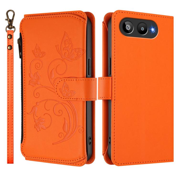 For BLU G95 Butterfly Love Flower Multi-card Zipper Wallet Leather Phone Case