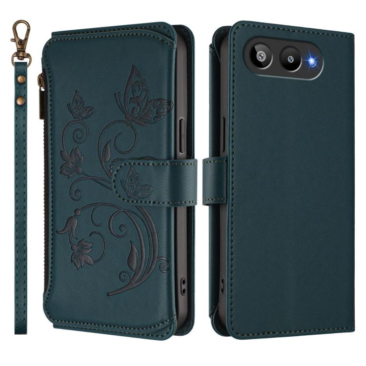 For BLU G95 Butterfly Love Flower Multi-card Zipper Wallet Leather Phone Case