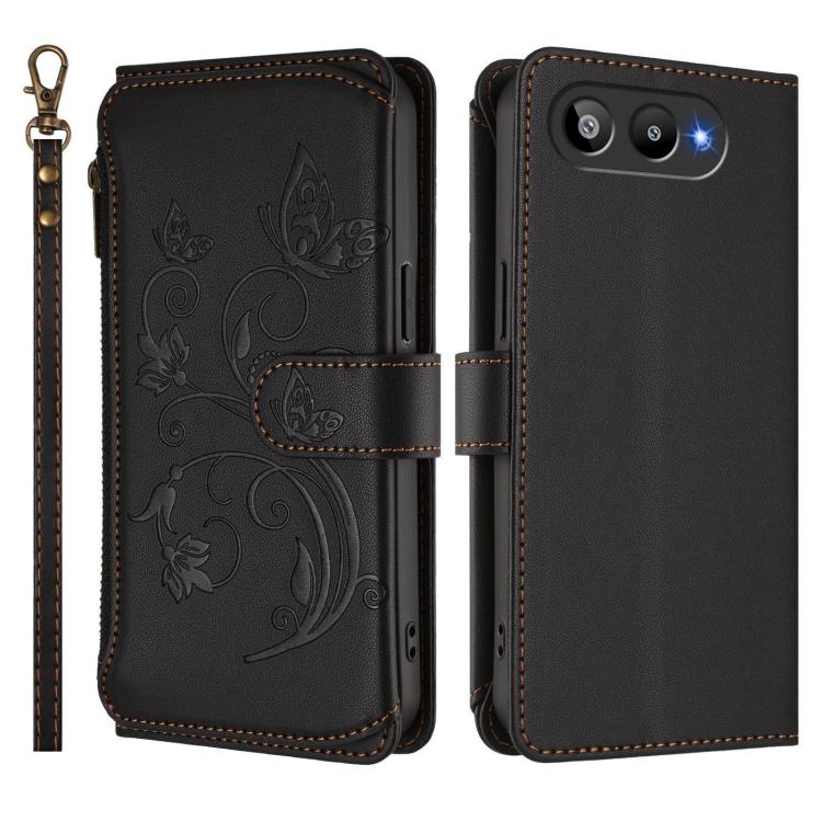 For BLU G95 Butterfly Love Flower Multi-card Zipper Wallet Leather Phone Case