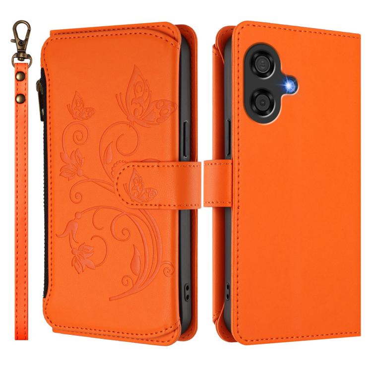 For Coolpad Cool 40i Butterfly Love Flower Multi-card Zipper Wallet Leather Phone Case