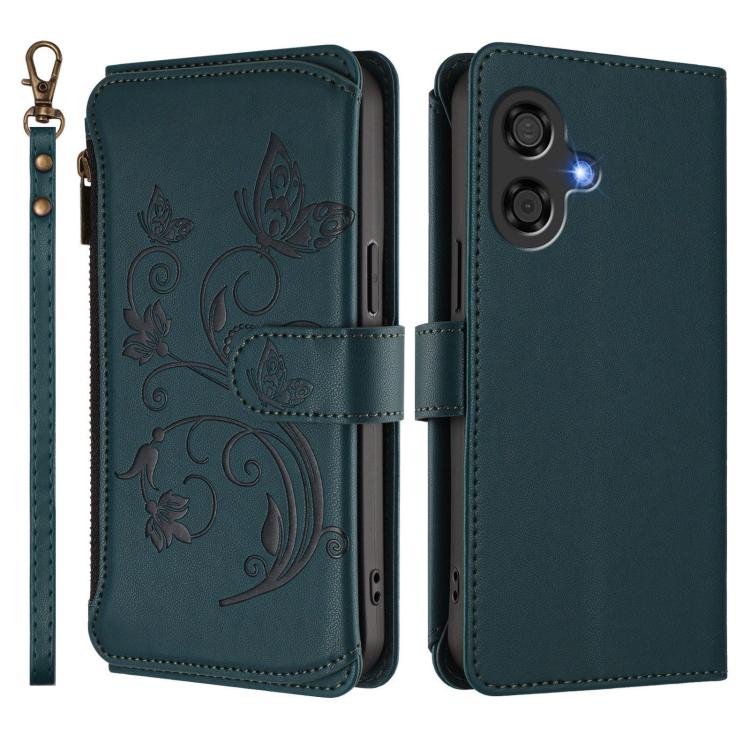 For Coolpad Cool 40i Butterfly Love Flower Multi-card Zipper Wallet Leather Phone Case