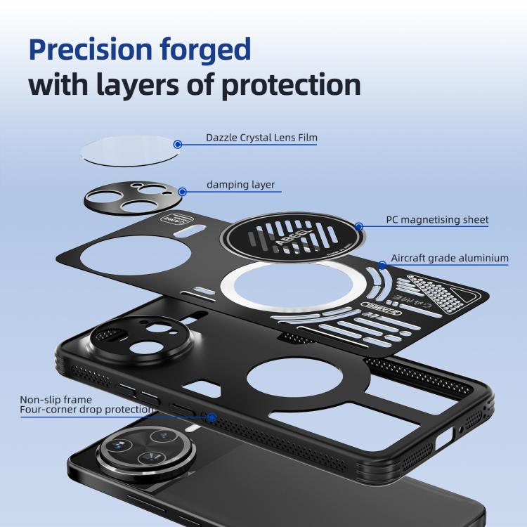 For Redmi K80 ABEEL Ice Fox Series Magsafe Heat Sink Cooling Phone Case
