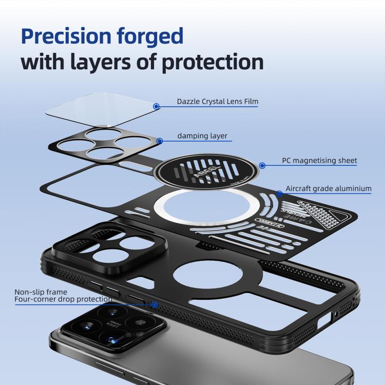 For Xiaomi 15 ABEEL Ice Fox Series Magsafe Heat Sink Cooling Phone Case