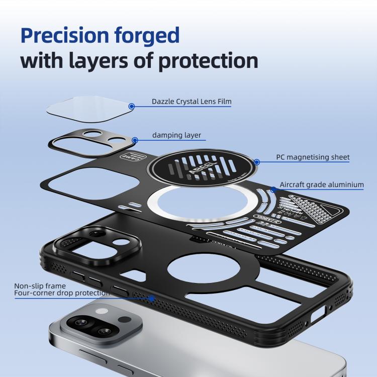 For OnePlus 13T ABEEL Ice Fox Series Magsafe Heat Sink Cooling Phone Case