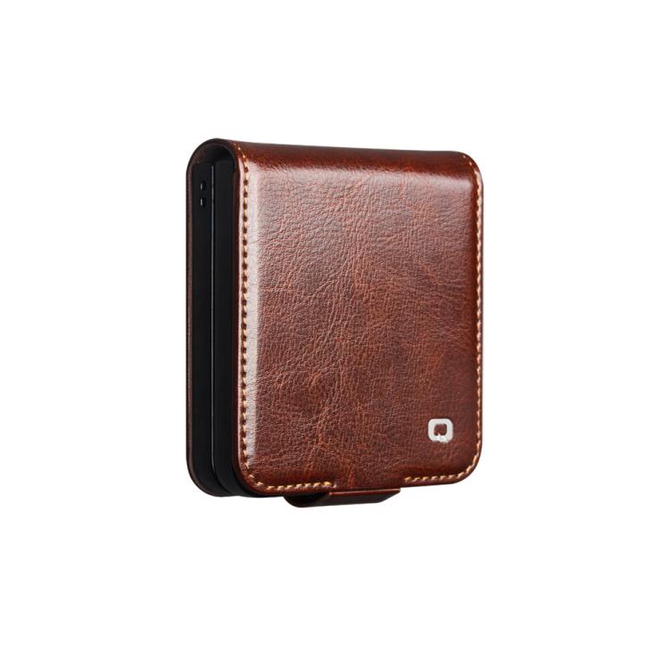 For Samsung Galaxy Z Flip7 5G QIALINO Classic 103 Buckle Genuine Leather Phone Case