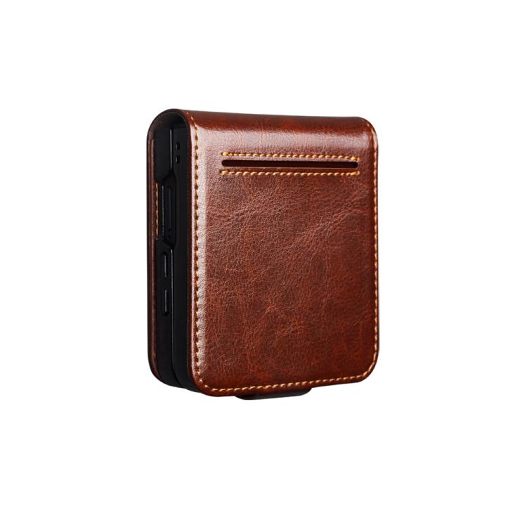 For Samsung Galaxy Z Flip7 5G QIALINO Classic 103 Buckle Genuine Leather Phone Case
