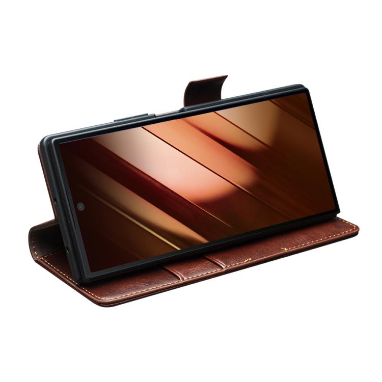 For Samsung Galaxy Z Fold7 5G QIALINO Classic 103 Buckle Genuine Leather Phone Case