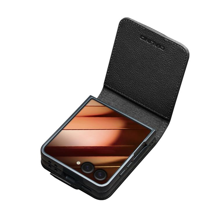 For Samsung Galaxy Z Flip7 5G QIALINO Classics 3rd Genuine Leather Phone Case