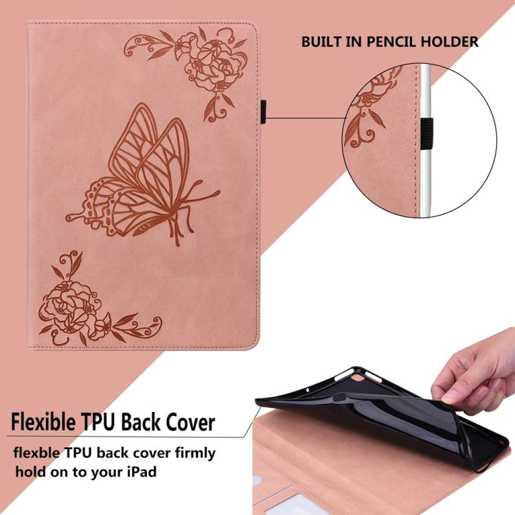 For Infinix Xpad GT Butterfly Flower Embossed Leather Tablet Case