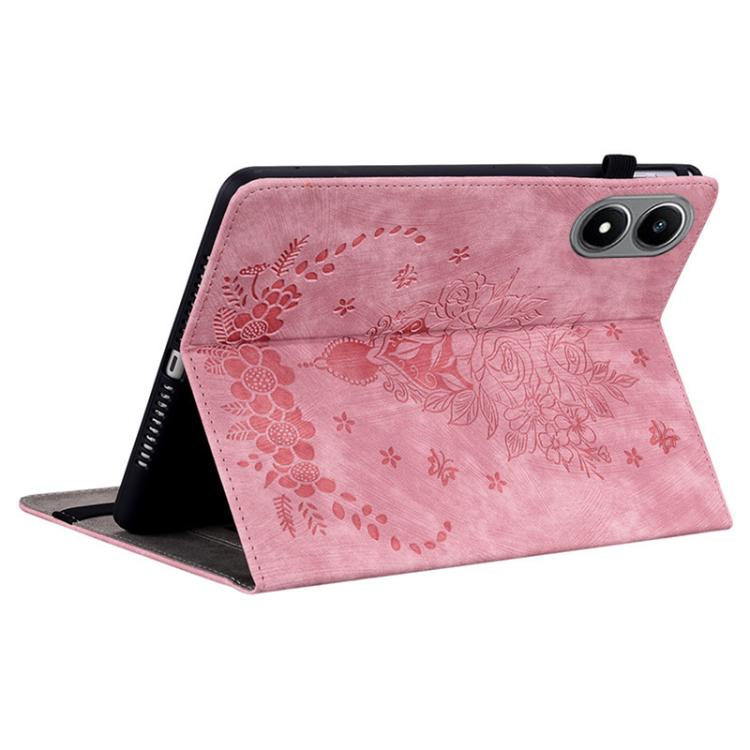 For Infinix Xpad 20 Butterfly Rose Embossed Leather Tablet Case