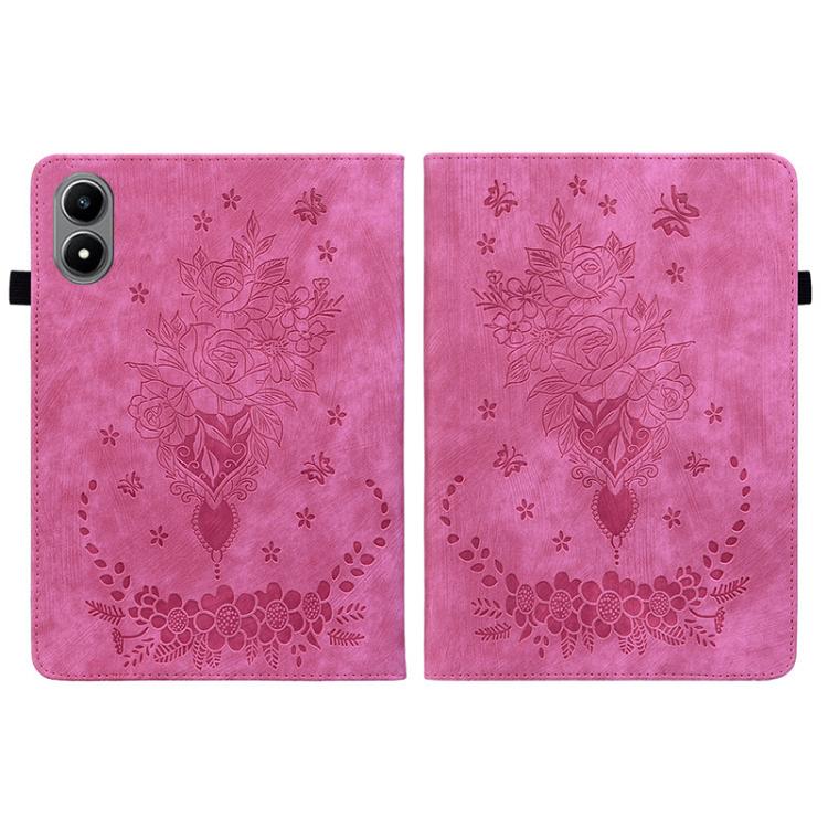 For Infinix Xpad 20 Butterfly Rose Embossed Leather Tablet Case