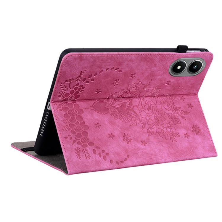 For Infinix Xpad 20 Butterfly Rose Embossed Leather Tablet Case
