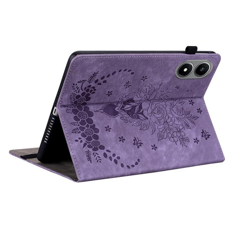 For Infinix Xpad 20 Butterfly Rose Embossed Leather Tablet Case