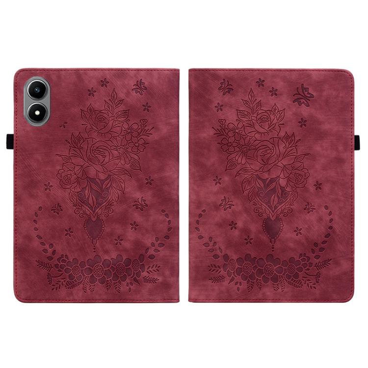 For Infinix Xpad 20 Butterfly Rose Embossed Leather Tablet Case
