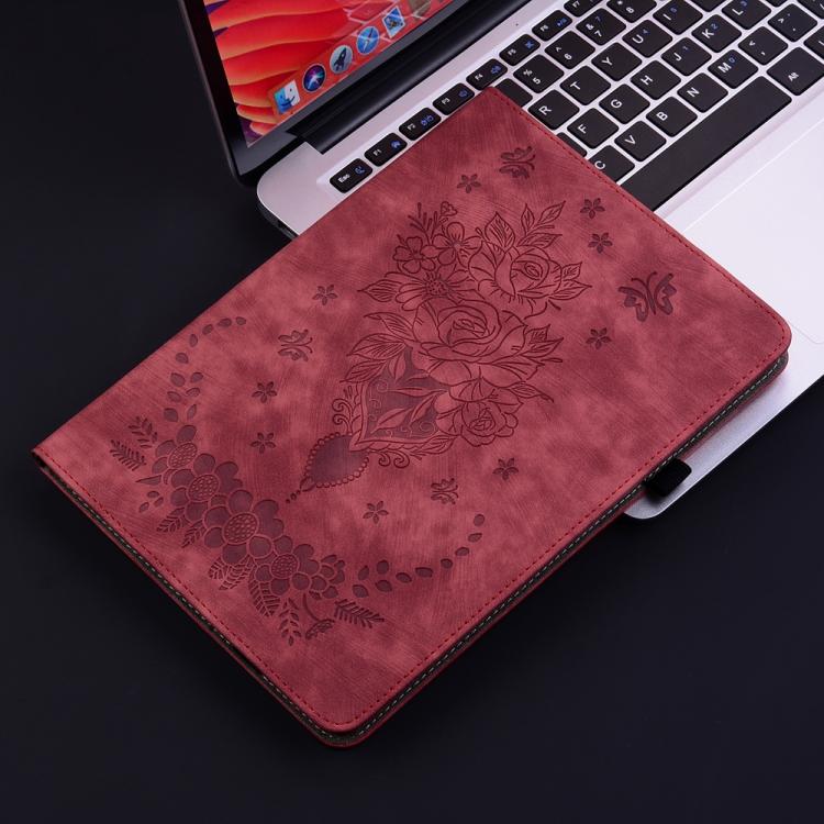 For Infinix Xpad 20 Butterfly Rose Embossed Leather Tablet Case
