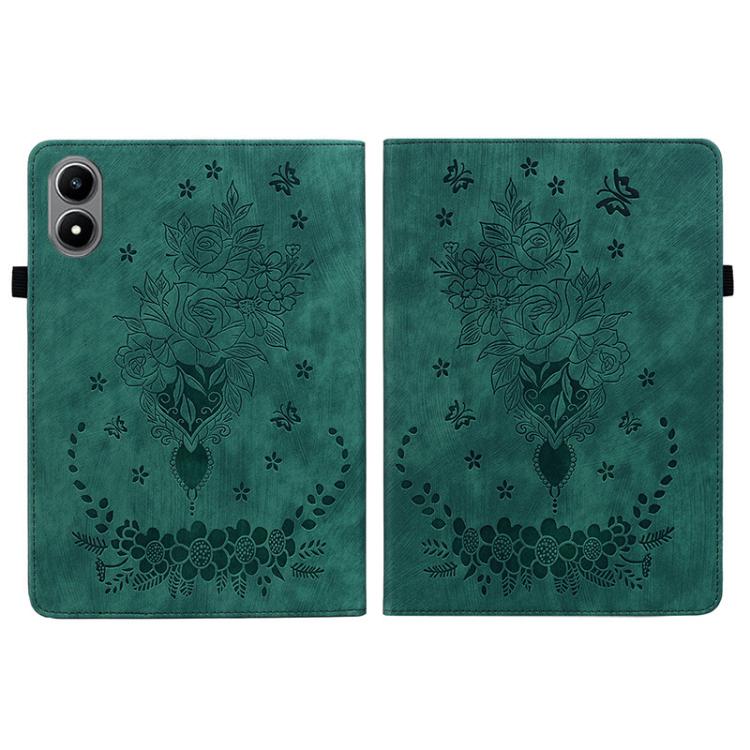 For Infinix Xpad 20 Butterfly Rose Embossed Leather Tablet Case