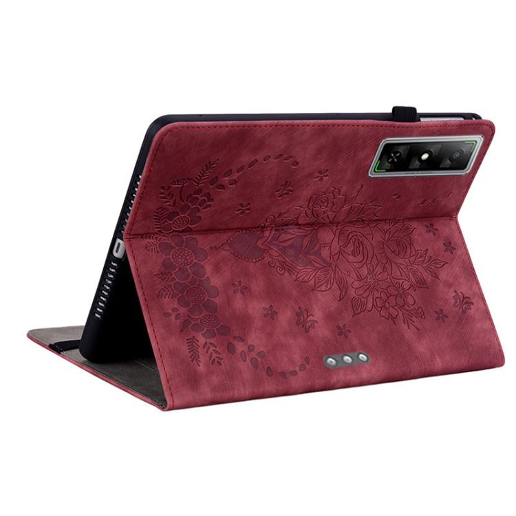 For Infinix Xpad GT Butterfly Rose Embossed Leather Tablet Case